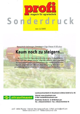 BSL Strautmann Giga Vitesse III DO Plus, Orig. Special print from professional 11/2005