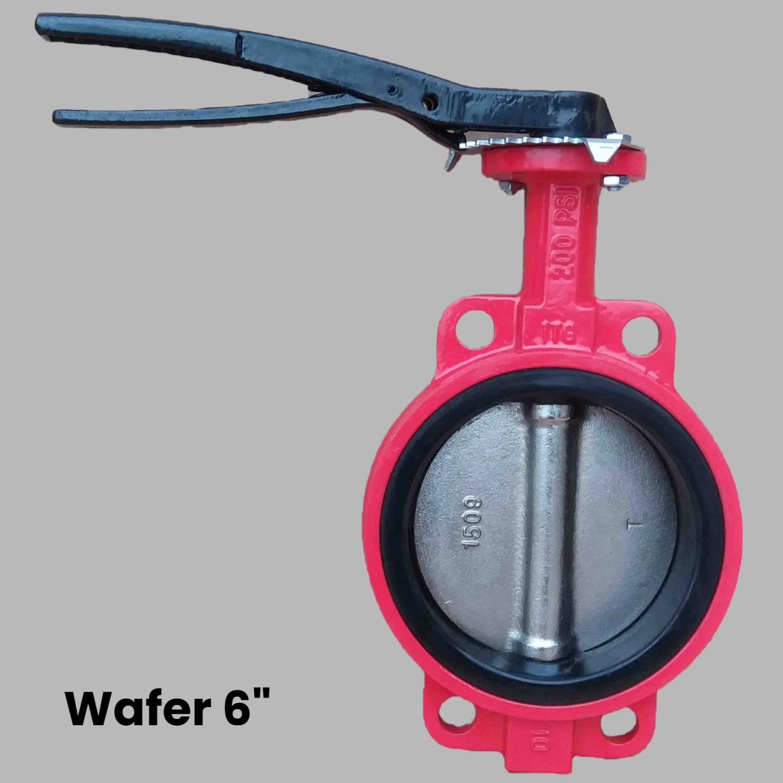 Valvola Industriale 200 WOG Valvola A Farfalla Wafer 4 Pollici Corpo Ferro Duttile - Disco In Bronzo, Leva Manuale, Tenuta Buna-N, 200 WOG Valvola Per Acqua Olio Aria