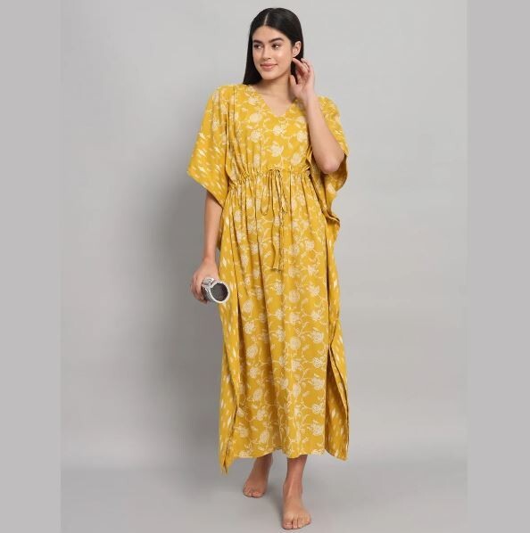 white christmas dresses Paradise Maxi Cotton Kaftan Dress