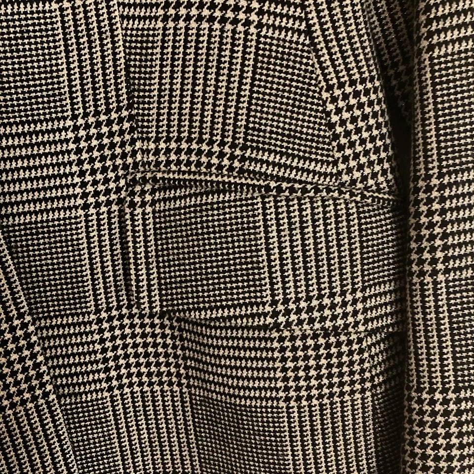 Blazer Bloomingdale's para mujer talla 6 negro lana a cuadros bolsillos profesionales chaquetas forradas Foto 3 de 4