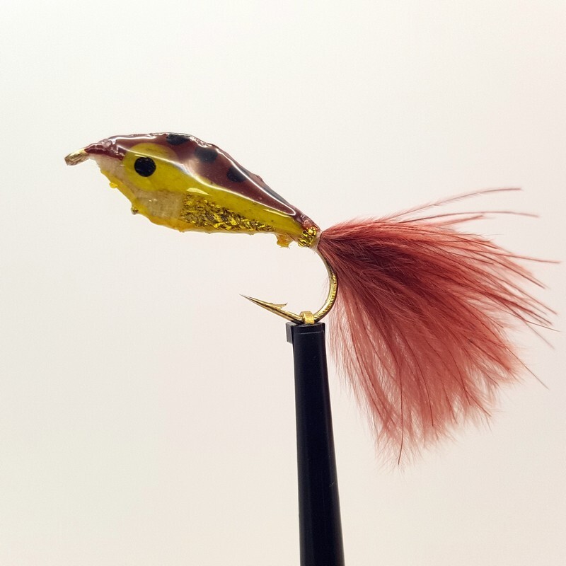 3 x Little Brown Trout Epoxy Fry Long Shank Trout Flies Size 10 (EPF 6)