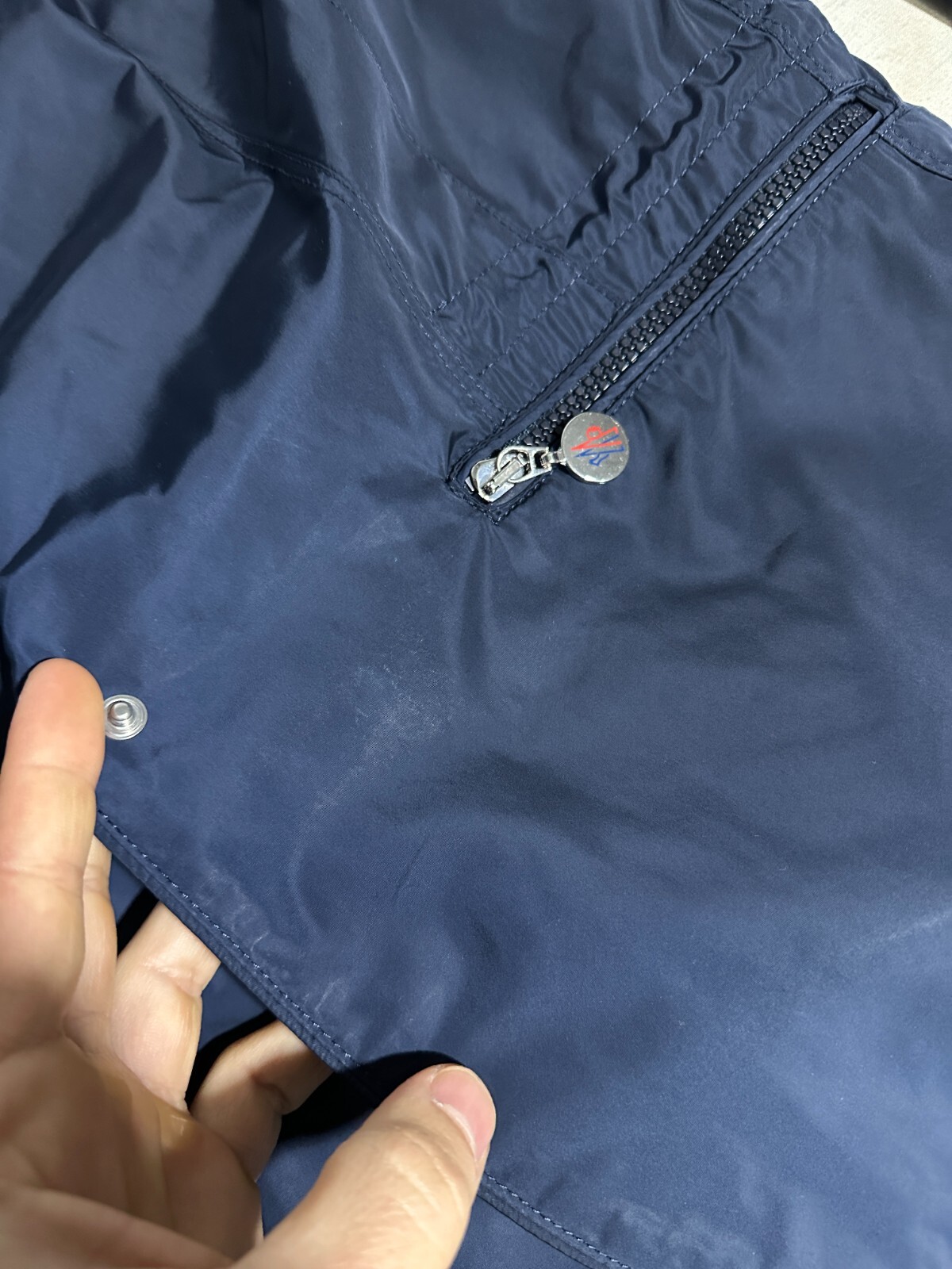 Rare 1998 Moncler Solid Navy Blazer Jacket, Size L | Utility Linen Cotton image 10