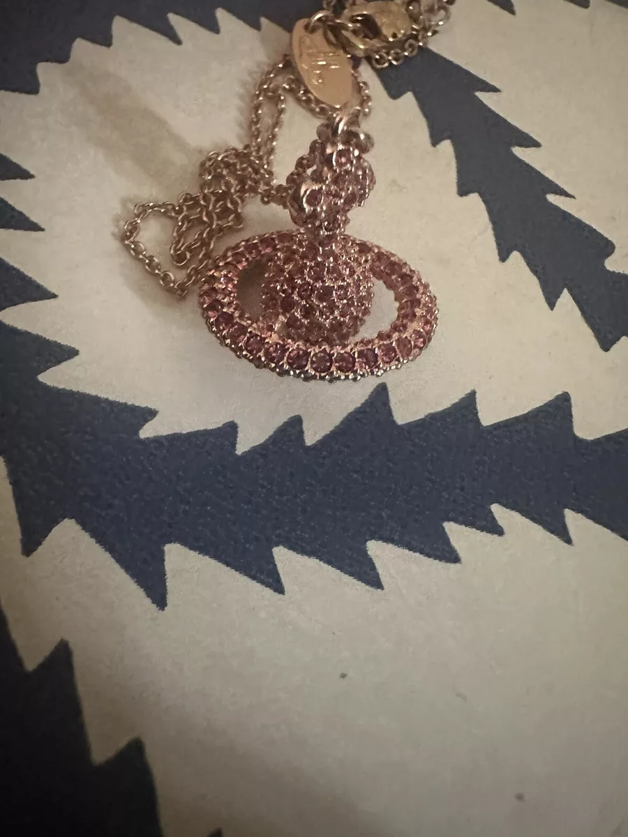 Vivienne Westwood Grace 3D petite orb necklace rose gold pink swarovski crystals