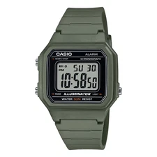 Casio W217H-3AV, 50 Meter Chronograph Watch, Alarm, Green Resin, Illuminator,NEW