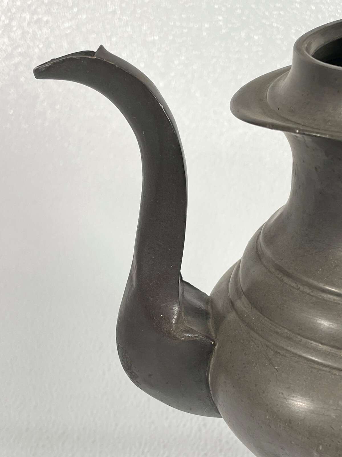 Antique Woodbury Pewterers Colton Early Hollow Pewter Teapot Footed