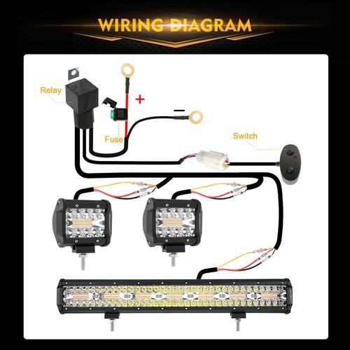 Auxbeam 4" & 20" LED Light Bar Pods 6 Modes For JEEP Truck Offroad 4WD ATV SUV - Picture 6 of 12