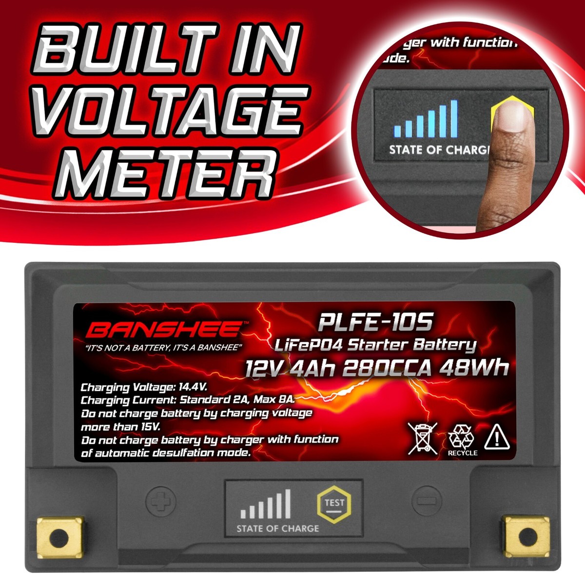 YTZ10S Lifepo4 Battery Compatible with Kawasaki ZX1000 Ninja