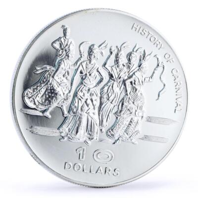 Dominica 10 dollars Independence History Carnival Dancers proof