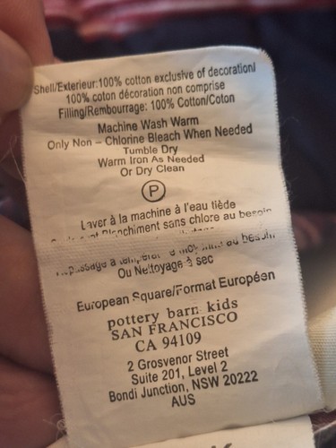 Pottery Barn Kids Two Quilted Patchwork European Shams Red White & Blue 2013 - Picture 9 of 12