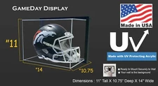 EZ Mount UV Protecting Framed Acrylic Wall Mount Football Helmet Display Case