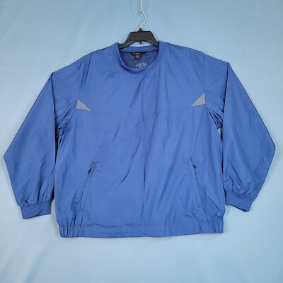 North End Men's Windbreaker Pullover Sweatshirt Jacket Blue Size XL