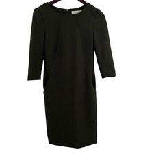 MM Lafleur Etsuko Dress Womens 0P Green 3/4 Sleeve WonderTex Business Work