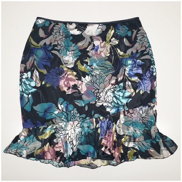 Anthea Crawford Designer Vintage Multicoloured Silk Fit and Flare Skirt Size 16