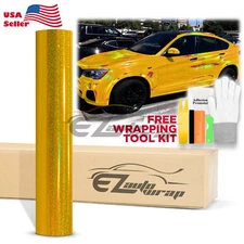 Holographic Glitter Gold Rainbow Chrome Car Vinyl Wrap Sticker Decal Sheet