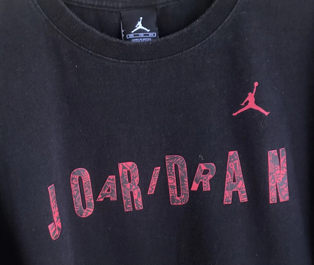 Air Jordan Embossed Raised Letters T Shirt Size XXL