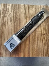 60's NOS JB Champion 19mm Black Tapered Brazilian Lizard Band W/Silver Buckle