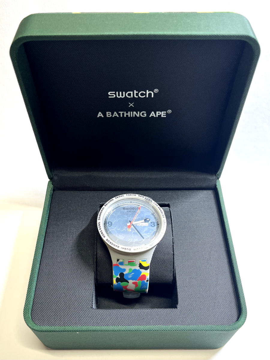 Swatch X BAPEX Tokyo Gray Camo SO27Z709 NEW IN BOX