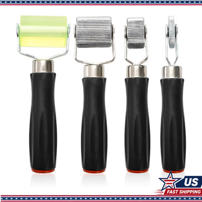 4 Pcs Metal Sound Deadening Roller Set, Hand Bearing Equipped Seam Roller Car No