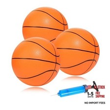 Mini Basketballs 3 Pack - 7inch Small Basketball Size 3 Set with Pump Orange
