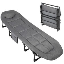 Folding Sleeping Cot Guest Bed Heavy Duty Portable Cots Camping with Pillow US