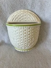 Vintage Haeger Pottery Planter Wall Pocket Basket Weave Cottage