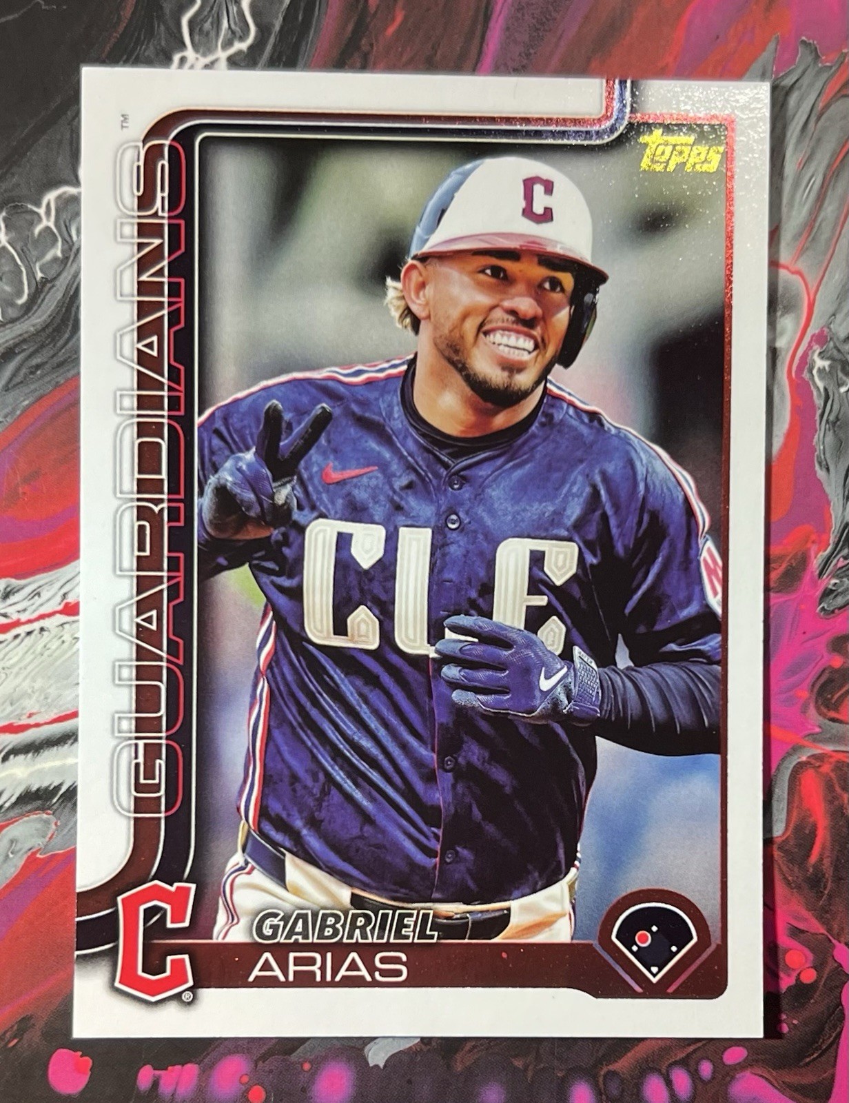 2025 Topps Update Gabriel Arias Golden Mirror SSP Cleveland Guardians #US206