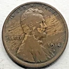1914-S Lincoln Wheat Cent Very Good Condition