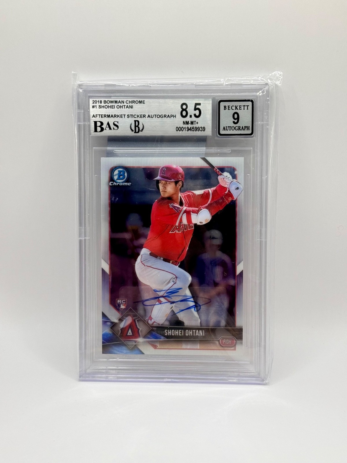 Shohei Ohtani 2018 Bowman Chrome  Rookie Autographs #1 BGS 8.5 BAS 9 view 3