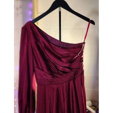 Mac Duggal One Shoulder Ruched Gown Berry Formal Evening Size 4