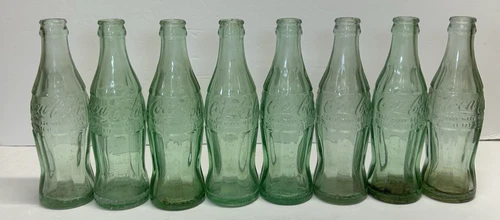 Lot of 8 Vintage Coca-Cola Bottles 6 Fl. Oz. From 6 Different States