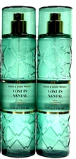 Bath Body Works LOST IN SANTAL Mist Spray Luxury 8oz 2pc Set Gifted Santal 33
