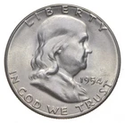 Choice Unc 1954 S Franklin Half Dollar Gem BU From Original Roll *7987