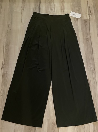 Pantalon Athleta Brooklyn Heights plissé jambes larges taille 8 vert olive voyage trajet - Photo 5/14