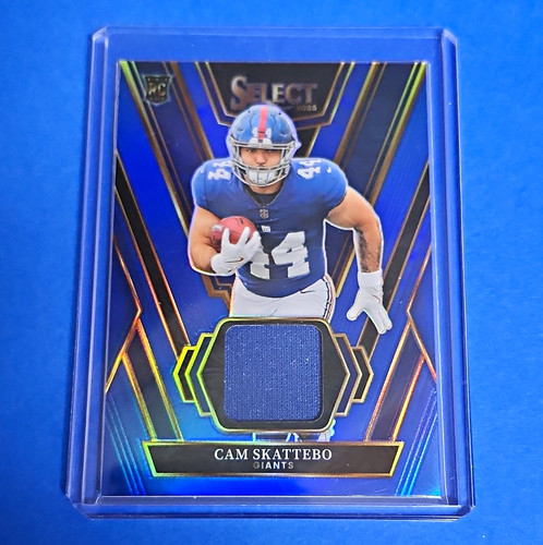 Panini 2025 Select Rookie Swatches Cam Skattebo #RSW-CSO Blue Prizm RC MEM