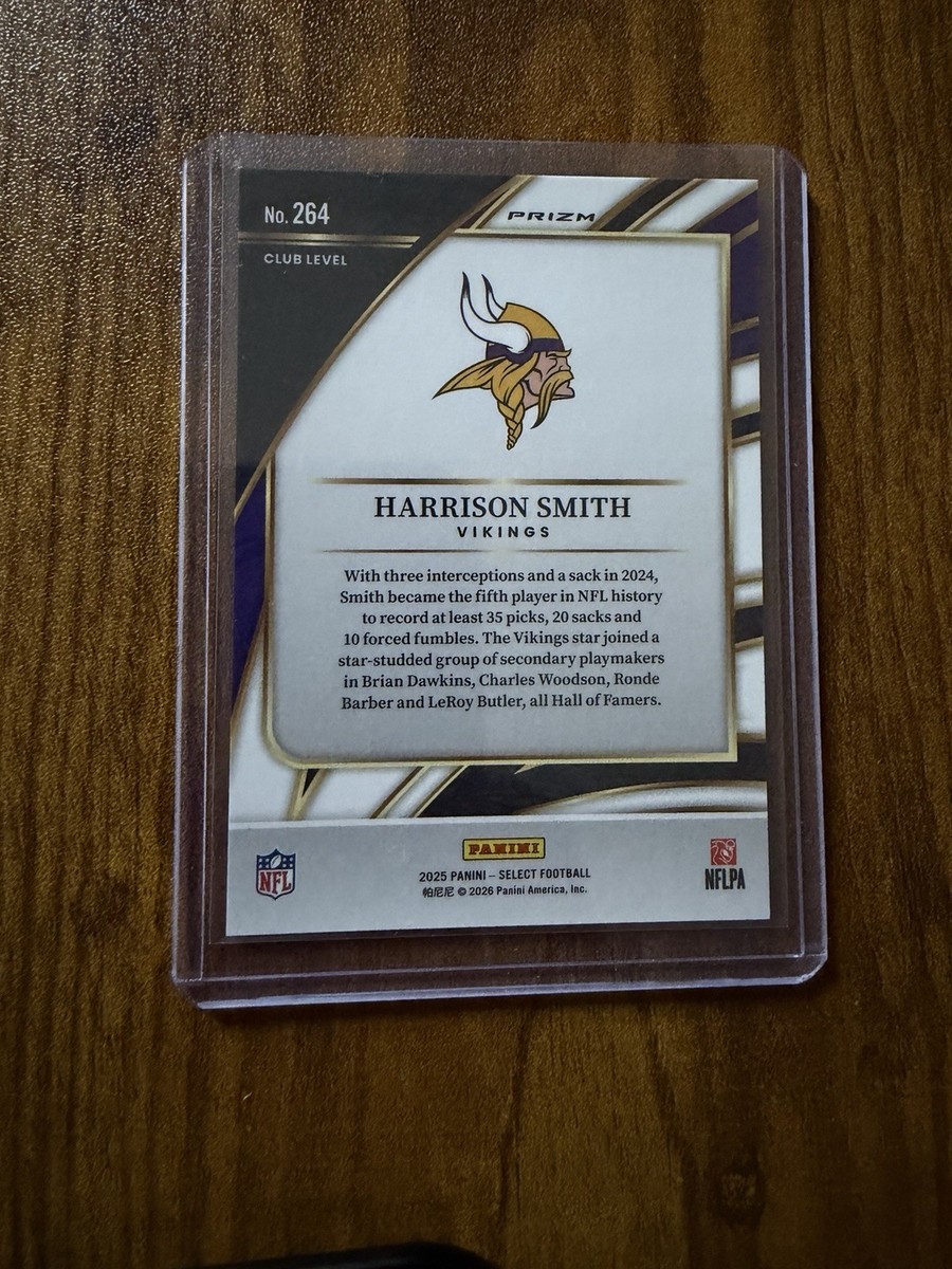 2025 Panini Select - Club Level Harrison Smith #264 Zebra Shock