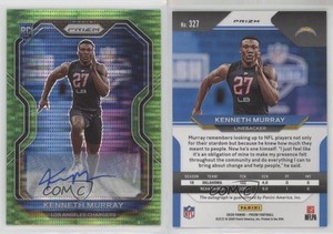 2020 Panini Prizm Neon Green Pulsar Kenneth Murray #327 Rookie Auto RC