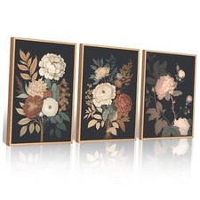 Vintage Flower Wall Art Dark 12x16 Inch Unframed Vintage Flower Prints Art