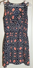 Collective Concepts Dress with liner Size MP Pull-on Navy/White/Peach Sleeveless