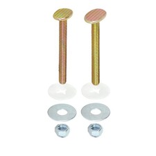 1/4 Inch x 31/2 Inch Closet Bolt Set, BrassPlated, 40025