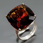 Jewellery 28 ct+ Natural Cognac Quartz Ring 925 Sterling Silver Size 8 /R468985
