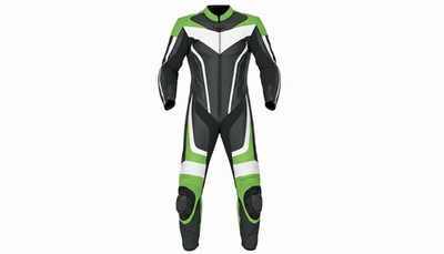 Men's Motorcycle Leather Racing Suit Green Black Biker Protective Gear CE Pro