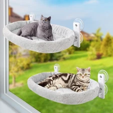 2PCS Cat Window Perch Hammock Cordless Kitty Sunny Bed Seat Window Sill Shelf...