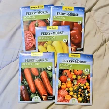 Ferry-Morse Lot Of Tomato And Pepper Vegetable Garden Seeds!