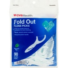 CVS Fold Out Floss Picks, Sweet Mint, 90 CT