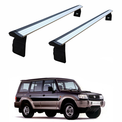 For Hyundai Galloper (1997-2003) Roof Rack Cross Bars Aluminum Rain Gutter Silve