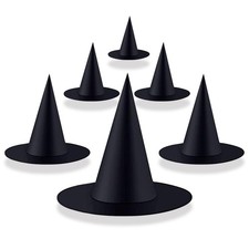 6 Pcs Halloween Witch Hat Black Hats Hanging Decor for Medium, 6pcs