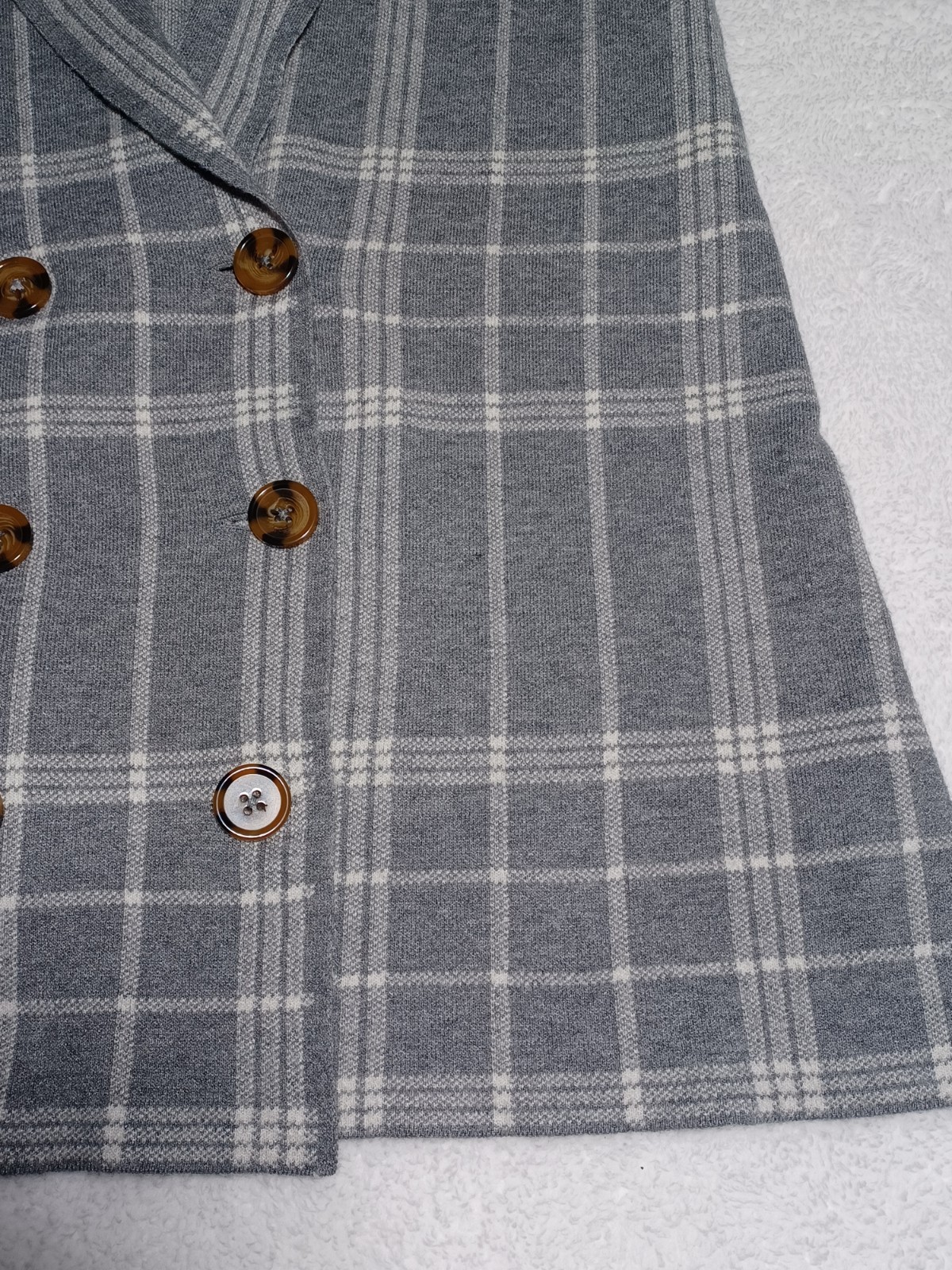 Marled Double Breasted Button Front Collared Plai… - image 11