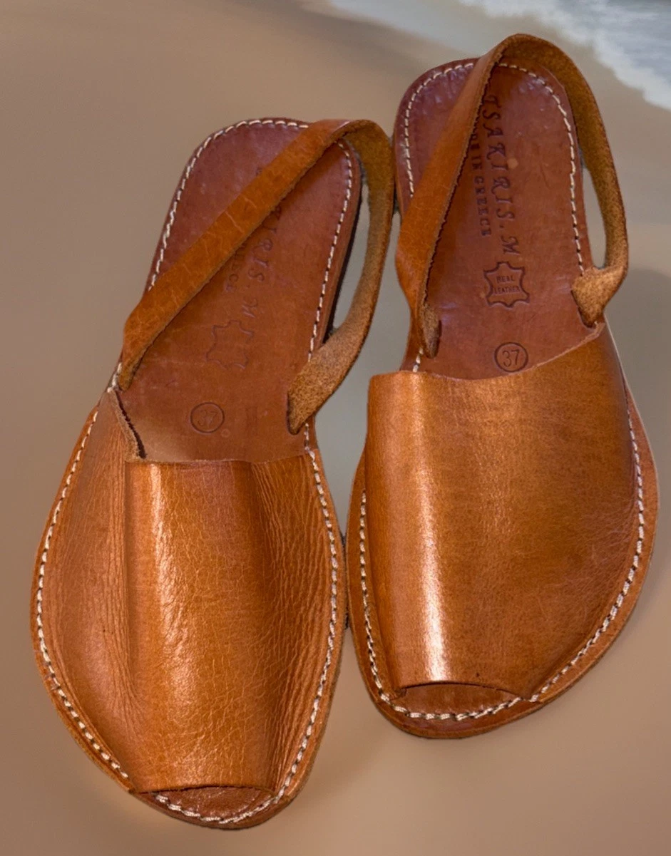 Tsakiris M Leather Sandals Size 37Uk 6.5. US Handcrafted-Greece. Avarice Style