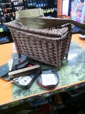 Small Vintage Fishing Wicker Basket And Bits