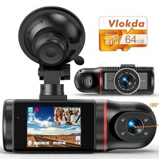 Dash Cam Front and Inside, FHD Dashcams for Cars with 64GB Card Dash Black